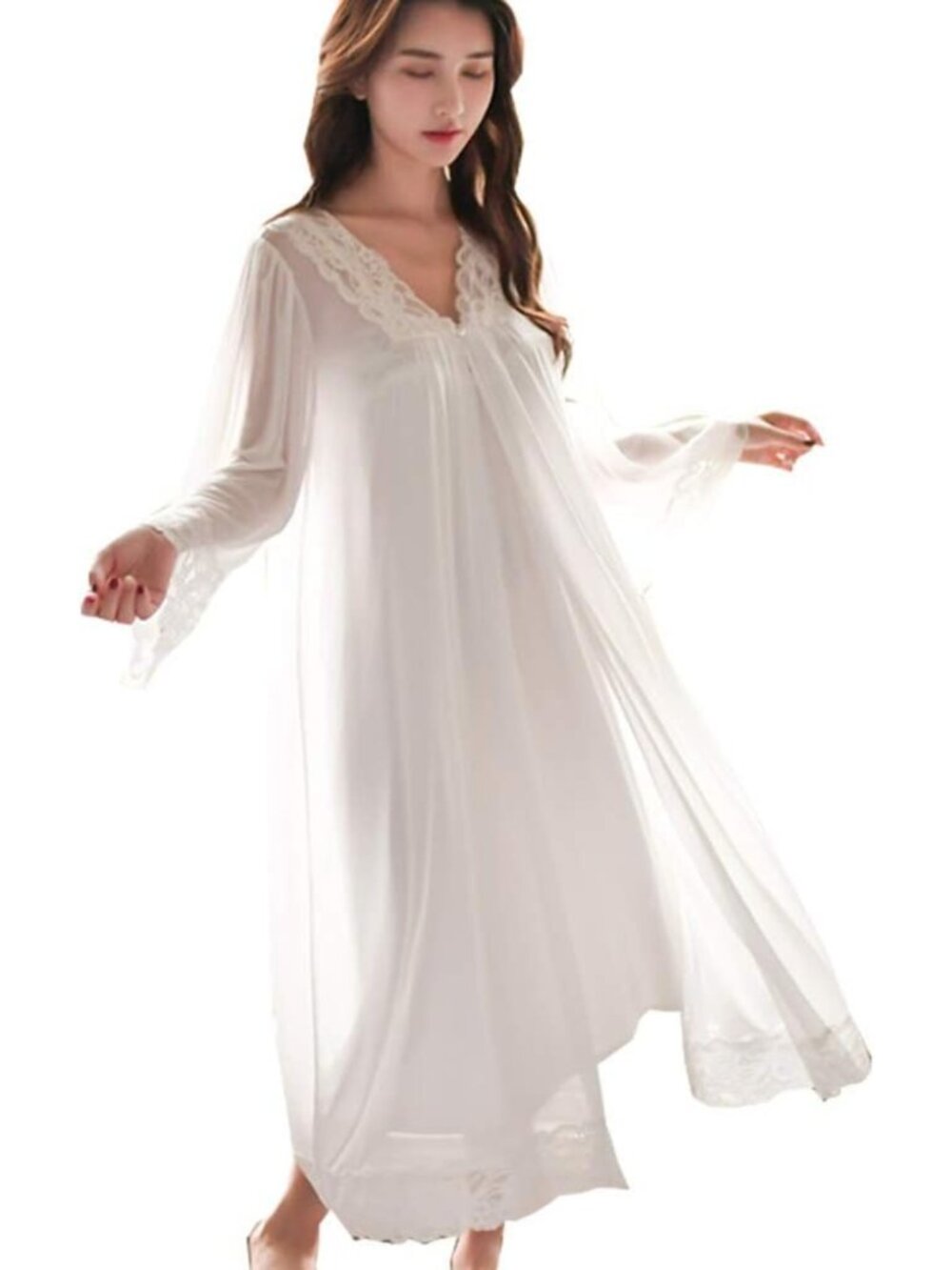 Lace 2-Piece Women's Pajama Set - Sexy Sleepwear Nightgown & Loungewear Robe